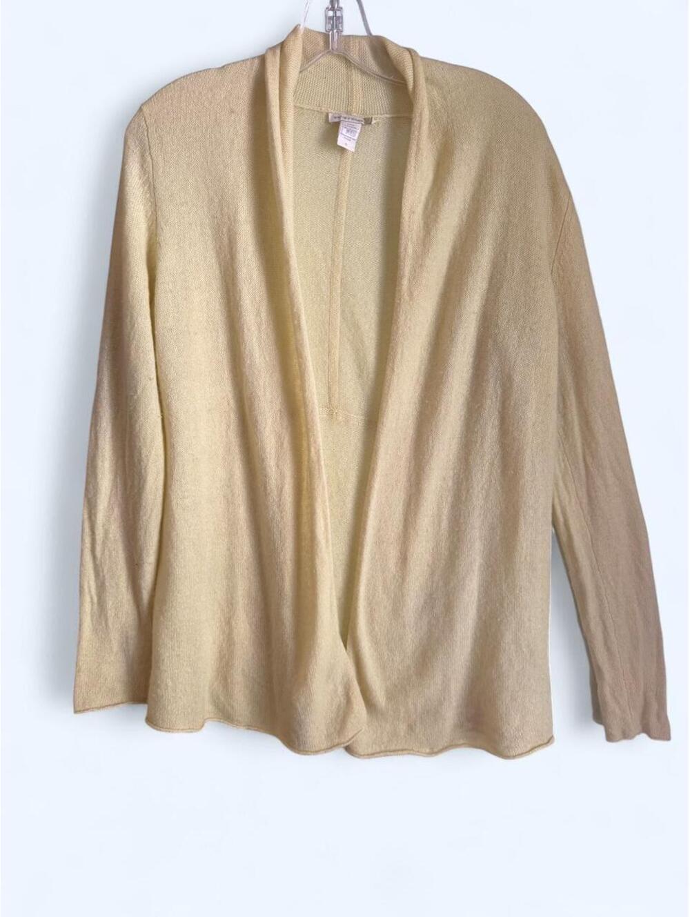 Yellow White and Warren Cashmere Cardigan